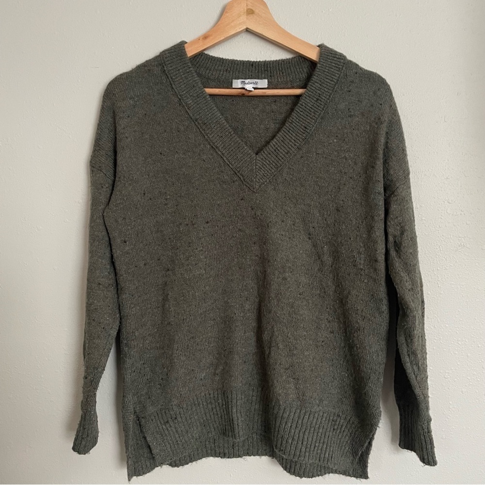 Madewell | Donegal Bartlett Wool Blend V Neck Sweater, size small